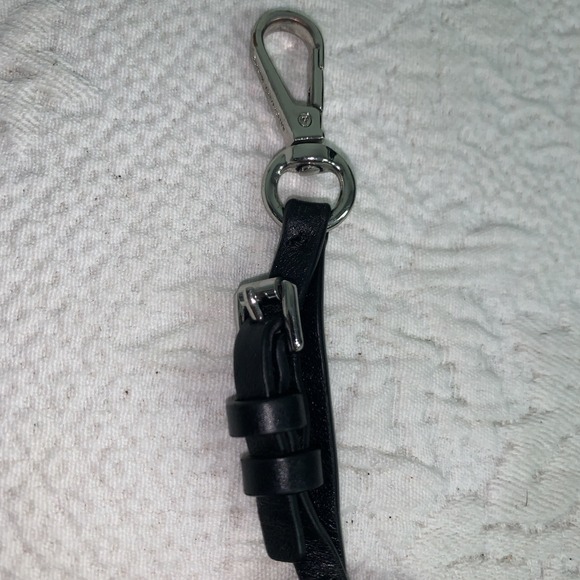 Michael Kors Silver And Black Leather Bag Charm, Preowned Clip - Picture 4 of 5